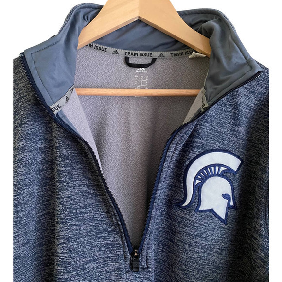 Adidas Spartan‎ Half Zip-Sweatshirt-Size XL-Mens-Heathered Blue-EUC - Picture 4 of 7